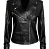 Womens The Walking Dead Negan Black Leather Jacket