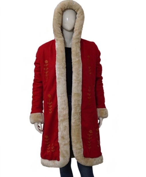 Mrs Claus The Christmas Chronicles Red Fur Collar Coat - Image 2