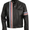Peter Fonda Easy Rider Black Biker Sheep Leather Jacket - Image 3