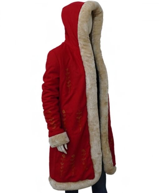 Mrs Claus The Christmas Chronicles Red Fur Collar Coat - Image 3