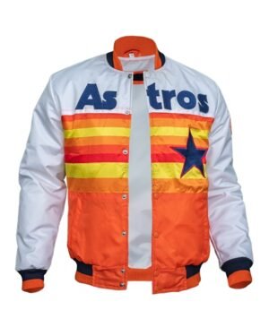 Vintage Houston Astros White/Orange Satin Jacket