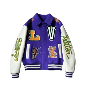 Louis Vuitton Purple and White Varsity Jacket
