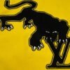 LV Yellow and Black Letterman Varsity Leather Jacket - Image 5