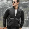Austin Men's Black Bomber Real Lambskin Flavor Leather Jacket