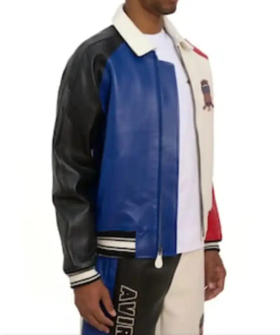 Avirex Color Block Leather Jacket - Image 4