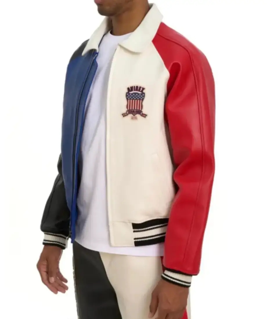 Avirex Color Block Leather Jacket - Image 5