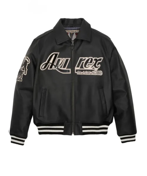 Alternative view of Avirex Tuskegee Black Aces Leather Jacket Black