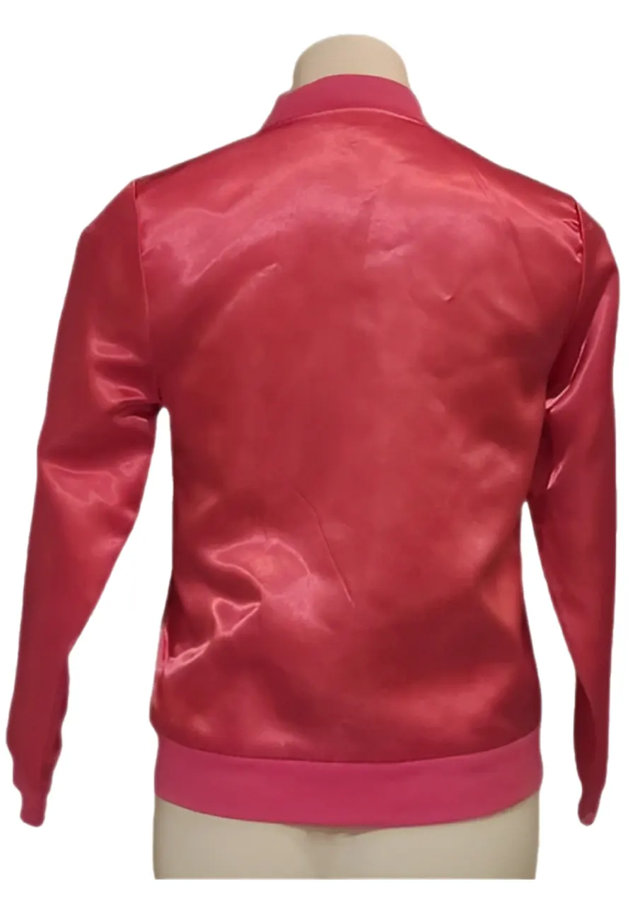 Barbie Pink Satin Bomber Jacket - Image 3