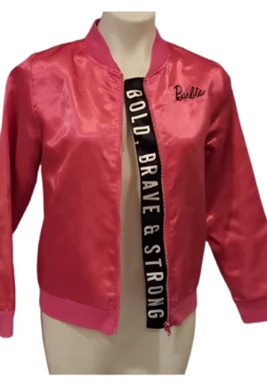 Alternative view of Barbie Pink Satin Bomber Jacket