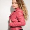 Barbie Pink Leather Jacket - Image 5
