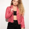 Barbie Pink Leather Jacket - Image 6