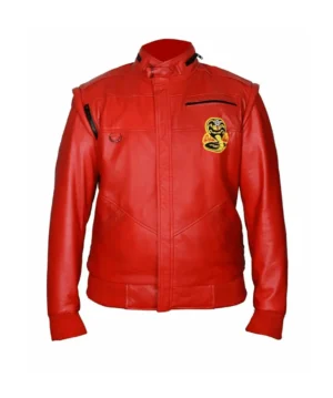 Alternative view of Cobra Kai Karate Kid Red Leather Jacket