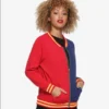 Dc Comics Harley Quinn Red and Blue Bomber Jacket
