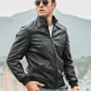 Detroit Men's Stand Collar Real Moto Leather Jacket