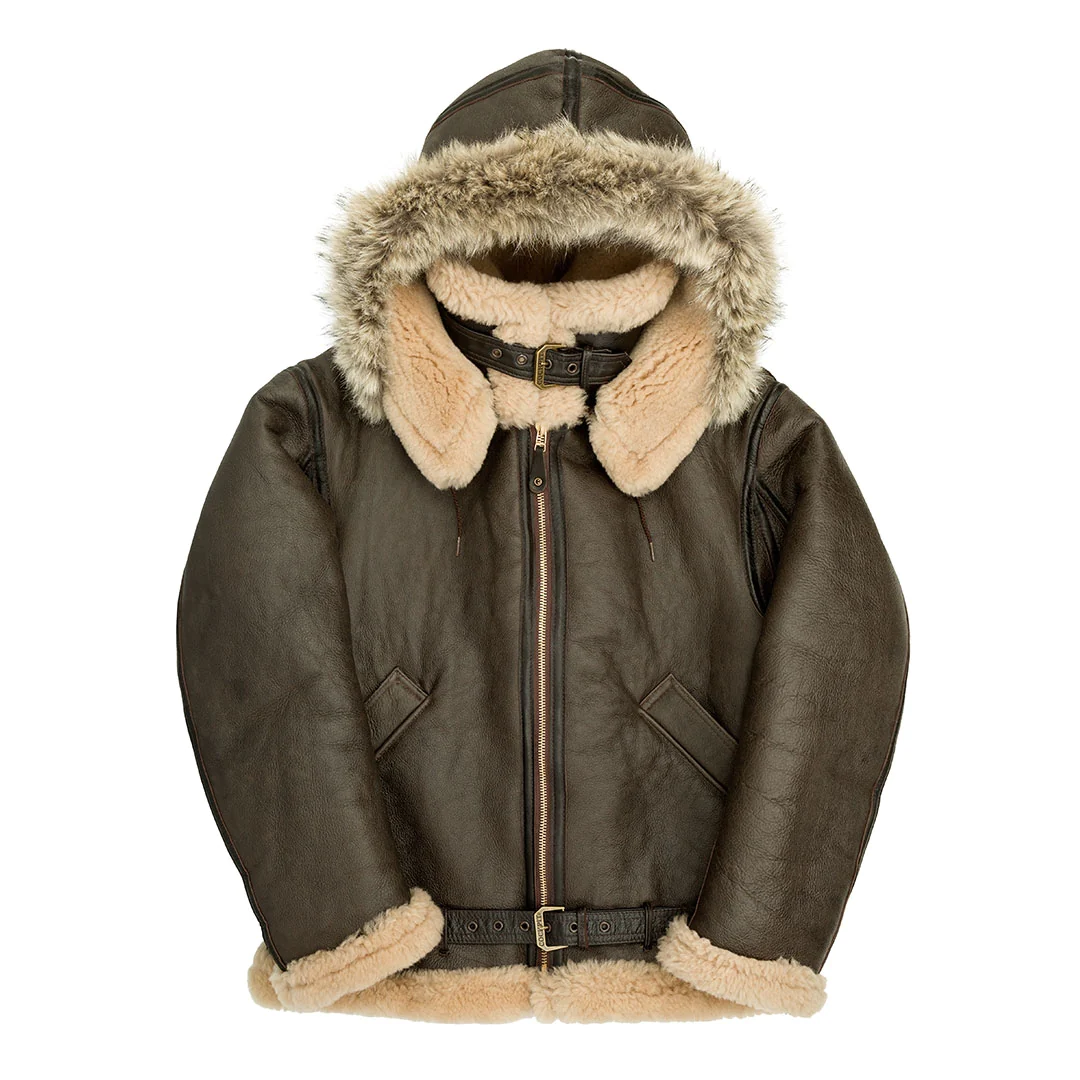 Dunkirk RAF Shearling Hooded Jacket Z21Y003 - Image 3