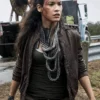 The Walking Dead Season 4 Luciana Galvez Brown Leather Jacket