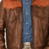 Goldrush Color Block Leather Jacket - Image 3