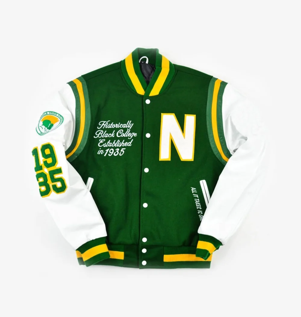 Green Norfolk State University Motto 2.0 Varsity Jacket