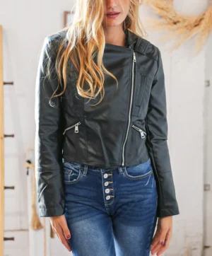 Alternative view of Heartland Jessica Amlee Black Leather Jacket