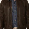 Hector Dark Brown Leather Jacket - Image 3