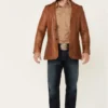 Lavendard Brown Western Leather Blazer - Image 2