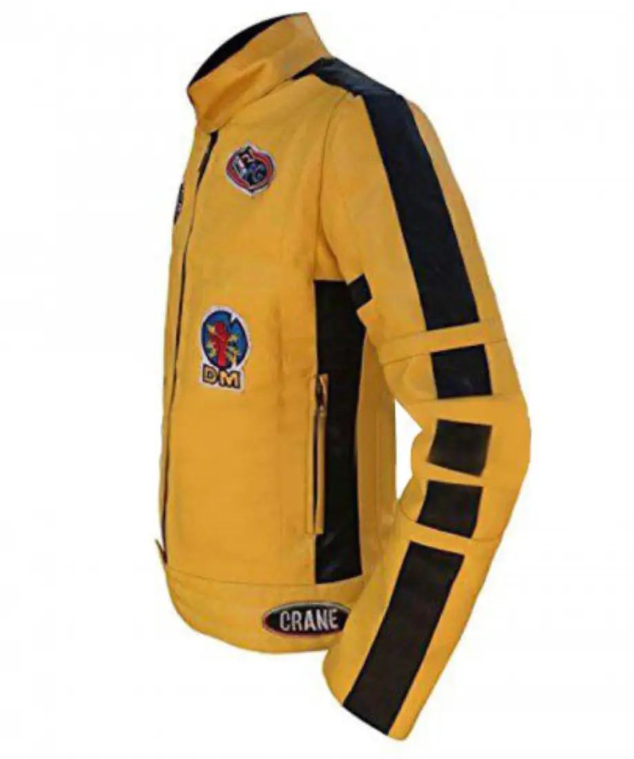 Kill Bill Yellow Biker Leather Jacket - Image 3