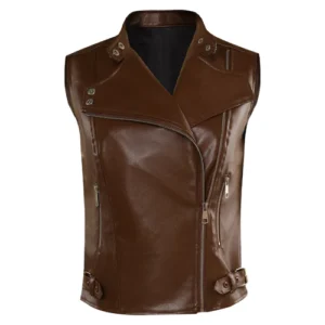 Alternative view of Maggie Rhee The Walking Dead: Dead City Brown Leather Vest