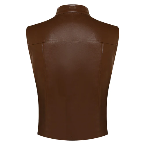 Maggie Rhee The Walking Dead: Dead City Brown Leather Vest - Image 5