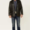 Yellowstone Men's Black Genuine Leather Western Blazer - Image 2