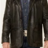 Yellowstone Men's Black Genuine Leather Western Blazer - Image 3