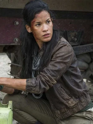 Alternative view of The Walking Dead Season 4 Luciana Galvez Brown Leather Jacket
