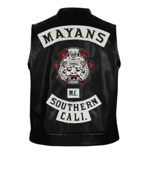 Mayans MC Ezekiel Reyes Black Leather Vest
