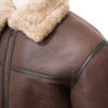 Men Vintage Brown Shearling Jacket - Image 4