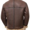 Men Vintage Brown Shearling Jacket - Image 3