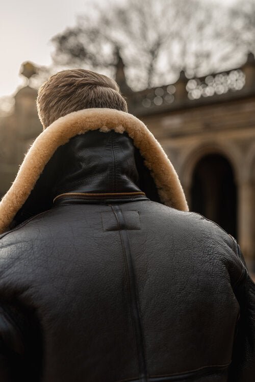 Men's B3 RAF Aviator Sheepskin Shearling Leather Jacket - Image 3