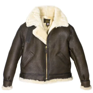 Alternative view of Mens Genuine Shearling Sheepskin B-3 Bomber Jacket