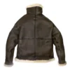 Mens Genuine Shearling Sheepskin B-3 Bomber Jacket - Image 4