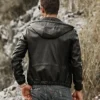 Men's Hooded Real Sheepskin Leather Jacket - Image 8