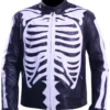 Top Quality Halloween Skeleton Black Leather Jacket