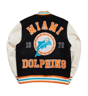 Alternative view of Miami Dolphins Letterman Varsity Jacket