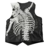 Back view of NYC Godspeed Rod black vest with skeleton spine design