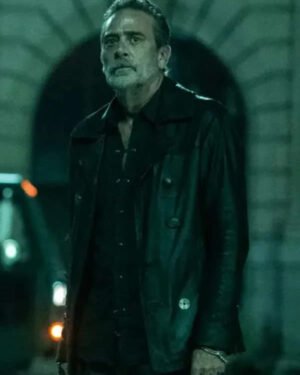 Alternative view of The Walking Dead Dead City Jeffrey Dean Morgan Black Leather Jacket