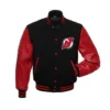 New Jersey Devils Letterman Black and Red Varsity Jacket