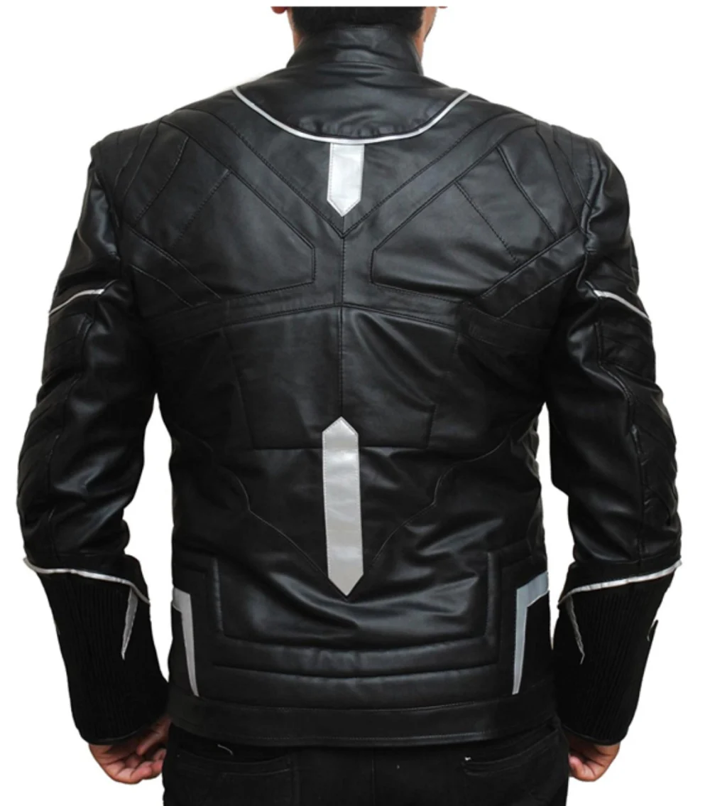 Alternative view of Black Panther Black Leather Jacket