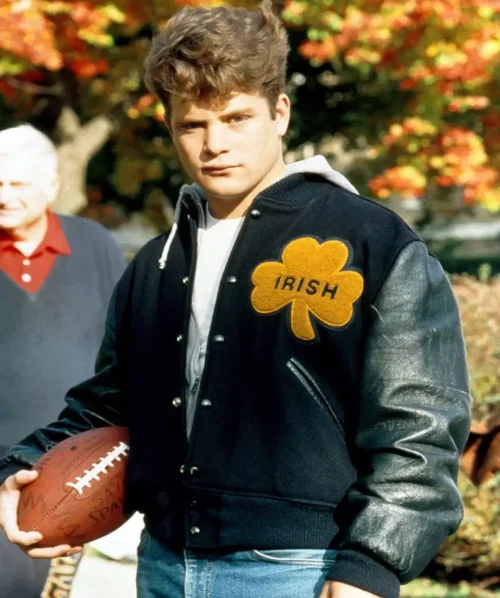 Notre Dame Rudy Irish Letterman Bomber Jacket