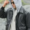 Patrick Air Mens Aviator Black Hooded Real Leather Bomber Jacket - Image 5