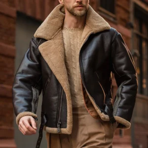 Alternative view of RAF Fighter Weight Shearling Sheepskin Bomber Jacket