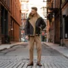 RAF Fighter Weight Shearling Sheepskin Bomber Jacket - Image 3
