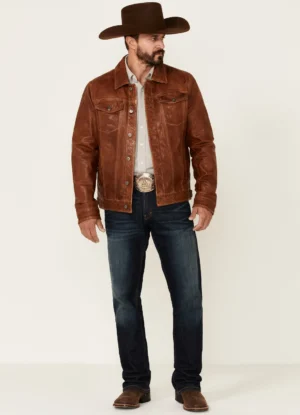 Alternative view of Recon Tan Leather Trucker Jacket