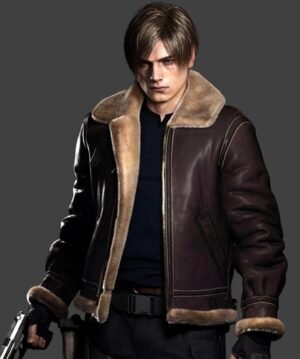Resident Evil 4 Leon S Kennedy Leather Jacket For Sale